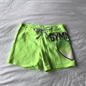 Girls neon yellow shorts